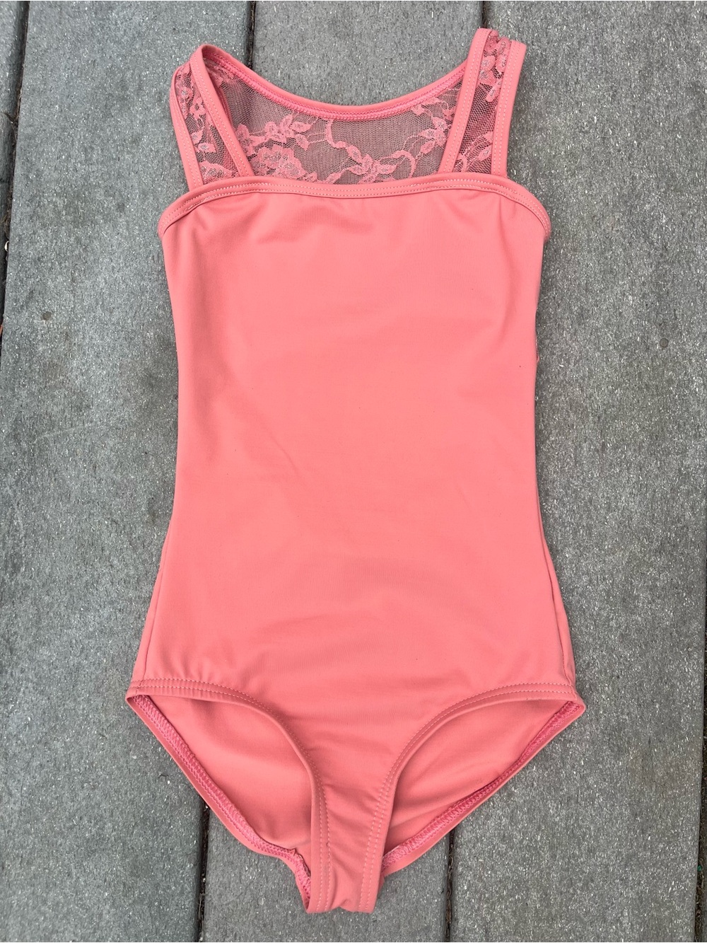 Baltogs Girls Small 6-7 IC Coral Lace-Back Dance Tank Leotard